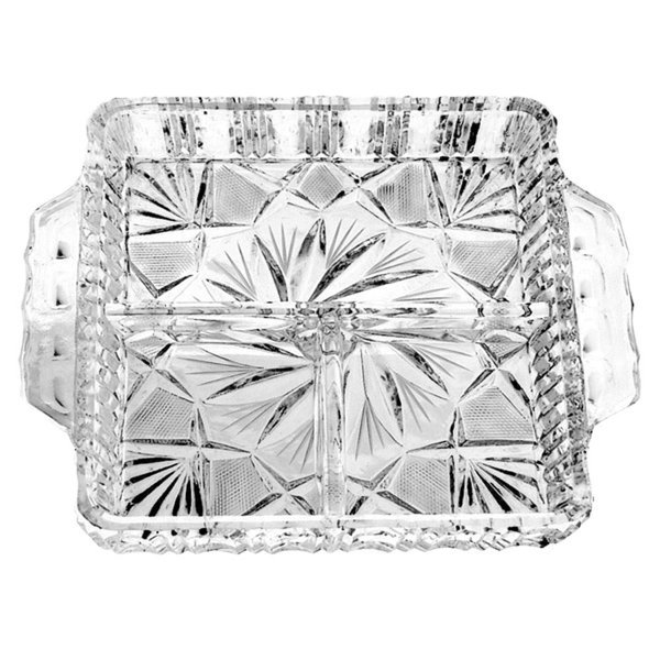 Astoria Grand Mike Handcut Crystal Relish Divided Serving Dish